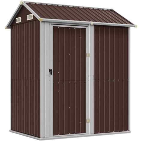 vidaXL Capanno da Giardino Marrone 192x152,5x237 cm Acciaio Zincato