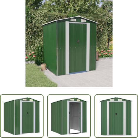 vidaXL Capanno per oggetti da esterno -  Capanno da Giardino Verde 192x191x223cm Acciaio Zincato