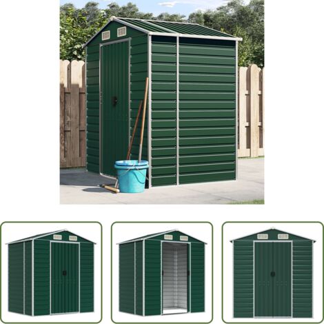 vidaXL Capanno verde -  Capanno da Giardino Verde 191x130x198 cm in Acciaio Zincato
