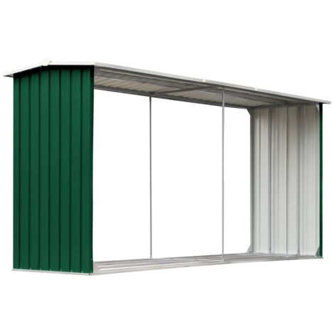 vidaXL Capannone da Giardino in Acciaio Zincato 330x92x153cm Verde