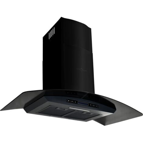 Cappa Aspirante a Muro Acciaio Inox 756 m³/h 60 cm Nera