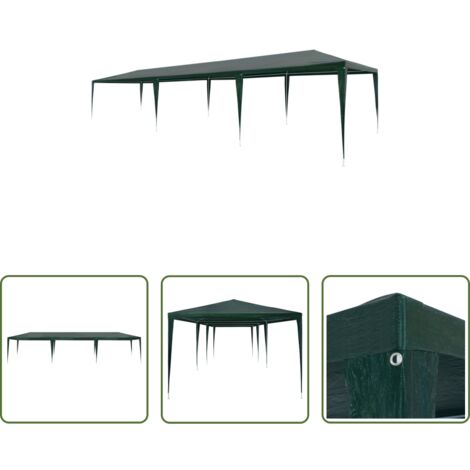 vidaXL Carpa al aire libre -  Carpa para fiestas PE verde 3x9 m