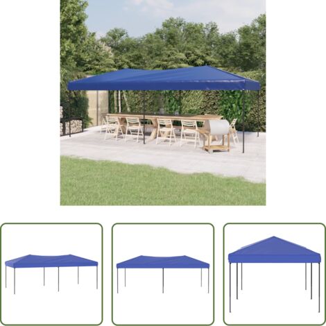 vidaXL Carpa azul -  Carpa para fiestas plegable azul 3x6 m