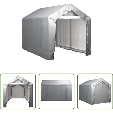 vidaXL Carpa de acero -  Carpa de almacenamiento acero gris 180x300 cm