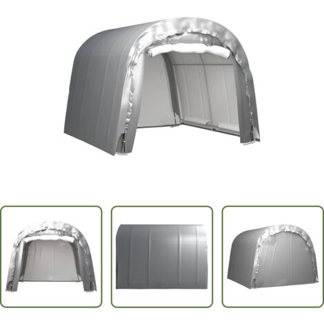 vidaXL Carpa de acero -  Carpa de almacenamiento acero gris 300x300 cm