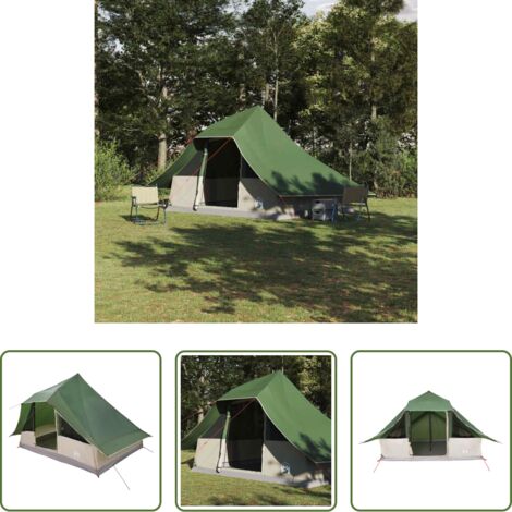 vidaXL Carpa de tafetán -  Carpa Tipi con techo Verde 364 x 281 x 257 cm tafetán