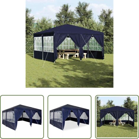 vidaXL Carpa de verano -  Carpa de Fiesta Azul 400 x 400 x 266 cm Polietileno