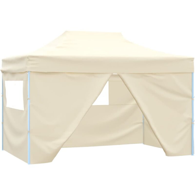 

Carpa pleglable Pop-up con 4 paredes 3x4,5 m blanco crema - Blanco - Vidaxl