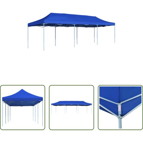 vidaXL Carpa emergente - Carpa para fiestas pop-up plegable azul 3x9 m