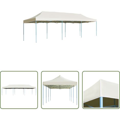vidaXL Carpa emergente - Carpa para fiestas pop-up plegable crema 3x9 m