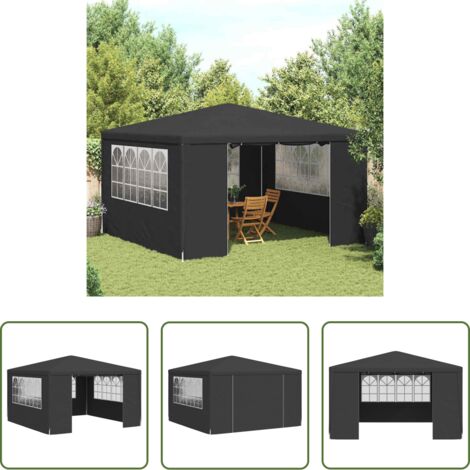 vidaXL Carpa gris -  Carpa profesional para fiestas con paredes gris 90 g/m² 4x4 m