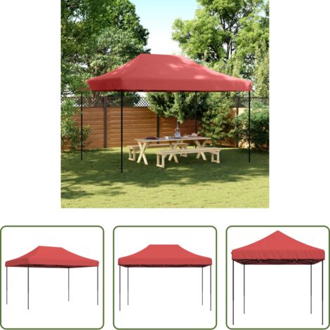 vidaXL Carpa para eventos al aire libre -  Tienda de fiesta plegable Pop-Up burdeos 410x279x315 cm