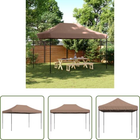 vidaXL Carpa para eventos al aire libre -  Tienda de fiesta plegable Pop-Up marrón 440x292x315 cm