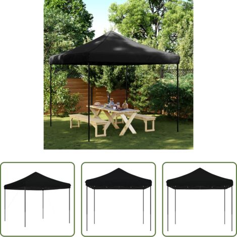 vidaXL Carpa para eventos al aire libre -  Tienda de fiesta plegable Pop-Up negra 292x292x315 cm