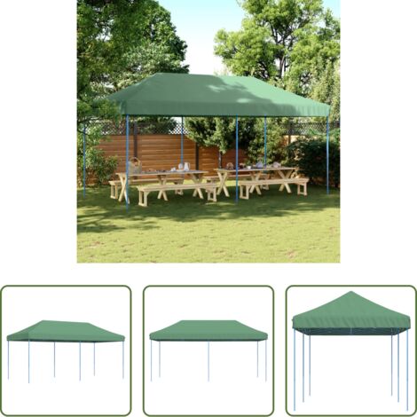 vidaXL Carpa para eventos al aire libre -  Tienda de fiesta plegable Pop-Up verde 580x292x315 cm