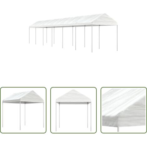 vidaXL Carpa para eventos -  Cenador con techo polietileno blanco 13,38x2,28x2,69 m
