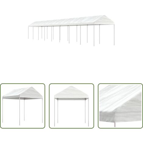 vidaXL Carpa para eventos -  Cenador con techo polietileno blanco 17,84x2,28x2,69 m