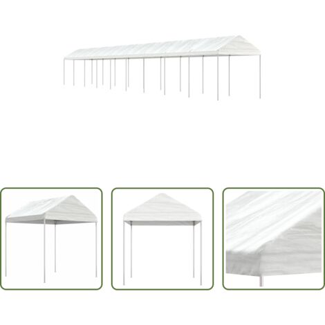 vidaXL Carpa para eventos -  Cenador con techo polietileno blanco 20,07x2,28x2,69 m