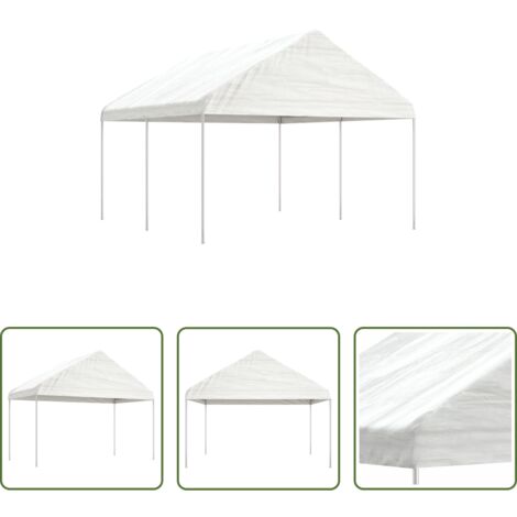 vidaXL Carpa para eventos -  Cenador con techo polietileno blanco 4,46x4,08x3,22 m