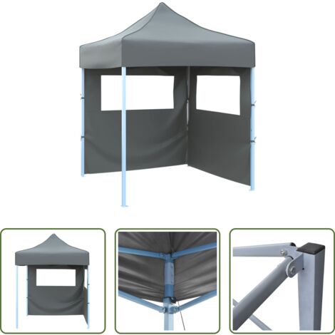 vidaXL Carpa para fiestas -  Carpa plegable profesional 2 paredes acero gris antracita 2x2 m
