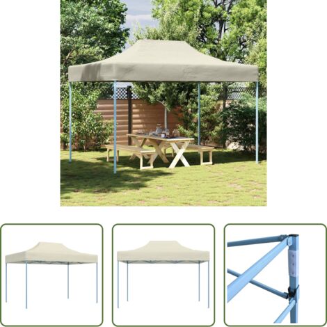 vidaXL Carpa para fiestas -  Carpa plegable profesional acero color crema 3x4 m
