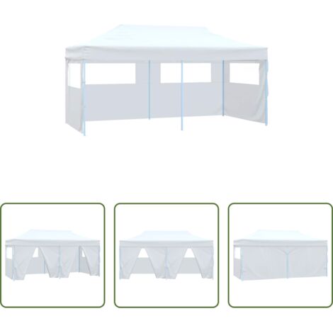 vidaXL Carpa para fiestas -  Carpa plegable profesional con 4 paredes acero blanco 3x6 m