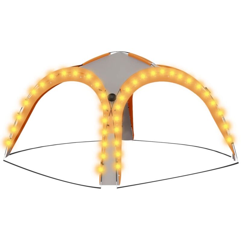 

Carpa para fiestas con LED 4 paredes gris naranja 3,6x3,6x2,3 m - Gris - Vidaxl