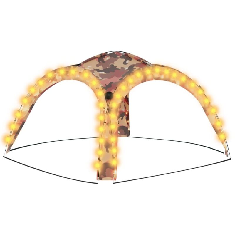 

Carpa para fiestas con LED y 4 paredes camuflaje 3,6x3,6x2,3 m - Multicolor - Vidaxl