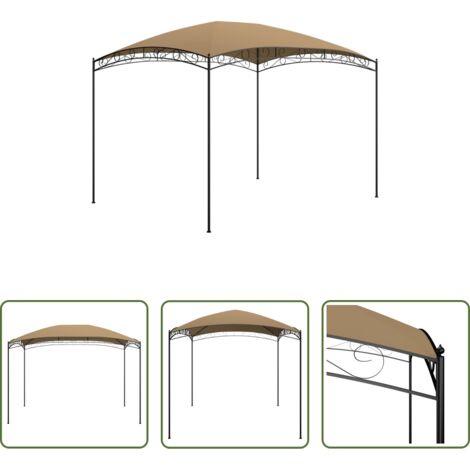 vidaXL Carpa para patio -  Cenador gris taupé 3x4x2,65 m 180 g/m²