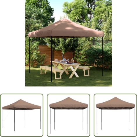 vidaXL Carpa plegable -  Tienda de fiesta plegable Pop-Up marrón 292x292x315 cm