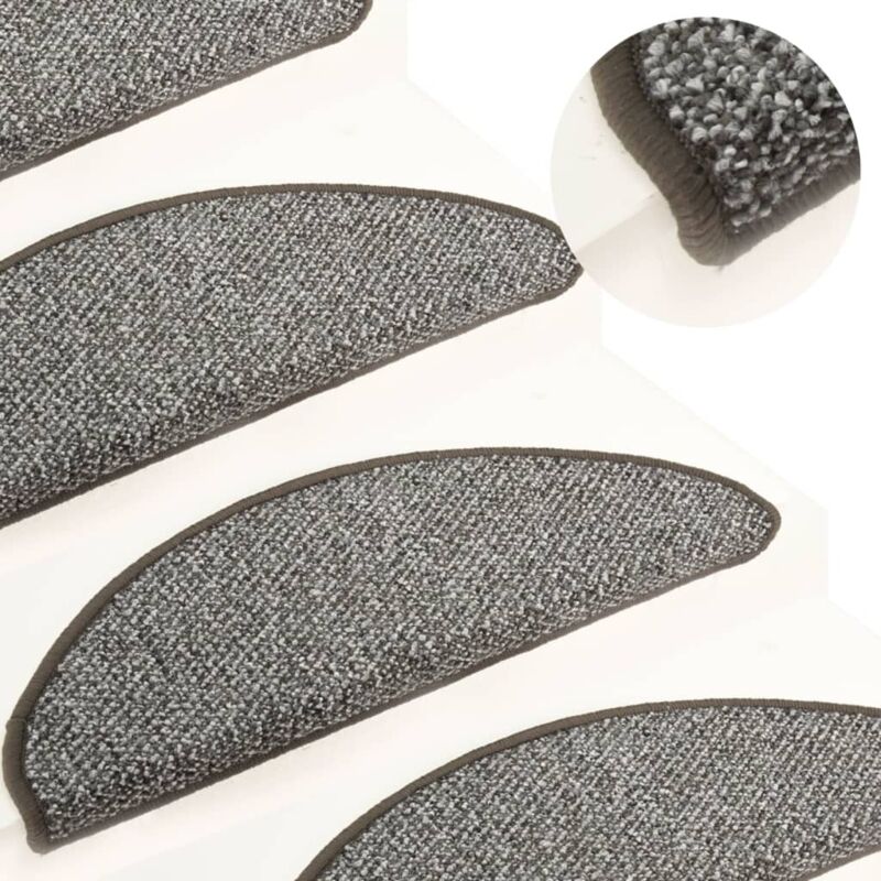Carpet Stair Treads 15 pcs Anthracite 65x21x4 cm Vidaxl Anthracite