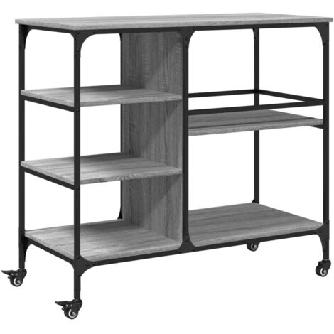vidaXL Carrello Cucina Grigio Sonoma 100x45x89,5 cm Legno Multistrato
