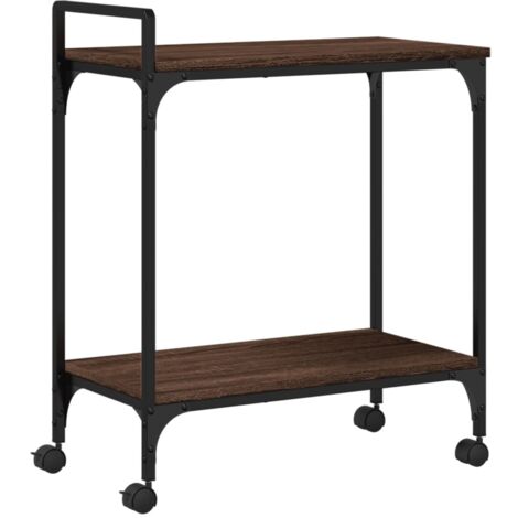 vidaXL Carrello Cucina Rovere Marrone 60,5x31x72,5cm Legno Multistrato