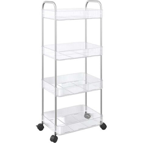 vidaXL Carrello Portaoggetti a 4 Livelli 37x28x95 cm in Acrilico