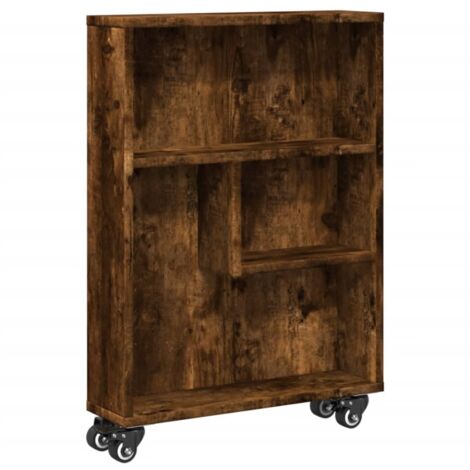 vidaXL Carrello Stretto Rovere Fumo 48x13x68 cm in Truciolato