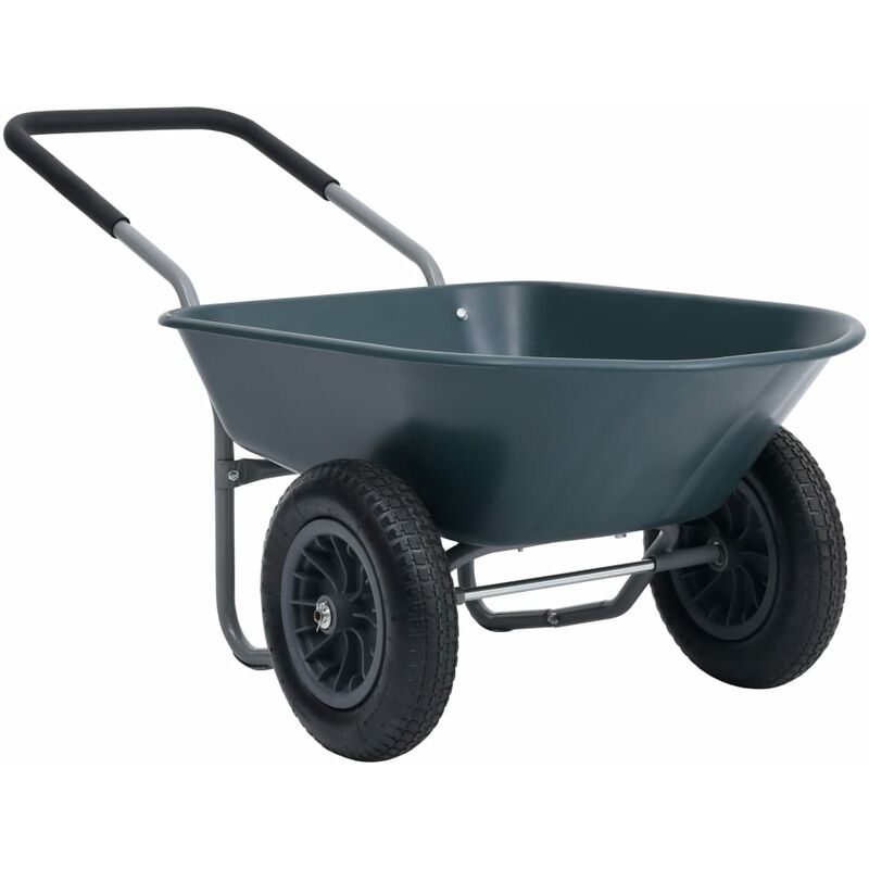 

Carretilla verde y gris 140x63x65 cm 78 L 100 kg - Vidaxl