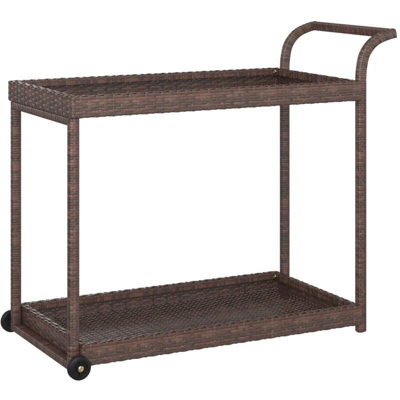 

vidaXL Carrito de bar ratán sintético marrón 100x45x83 cm - Marrón