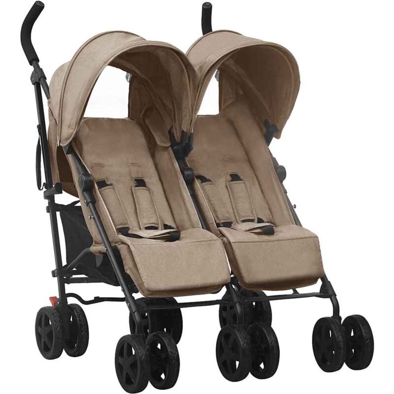 

Carrito para gemelos de acero gris taupe - Gris Topo - Vidaxl