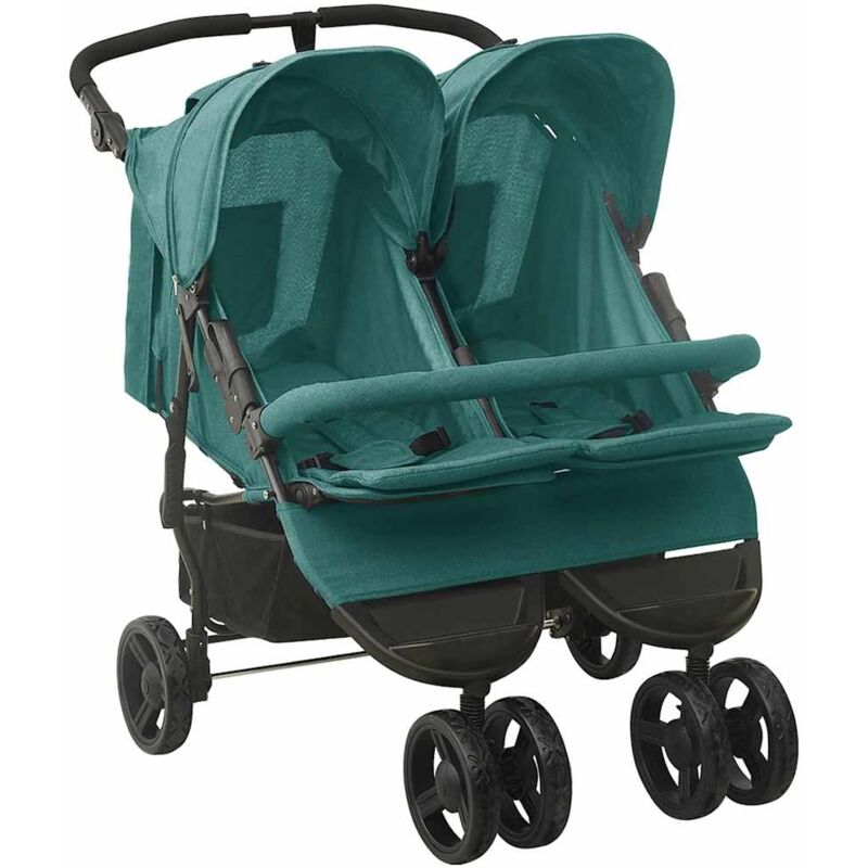 

Carrito para gemelos de acero verde - Verde - Vidaxl