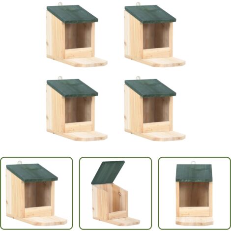 vidaXL Casa de ardilla para invierno -  Casas de ardilla 4 unidades madera de abeto