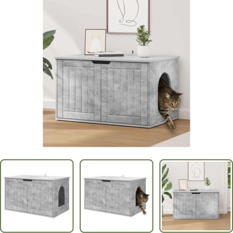 vidaXL Casa per gatti calcestruzzo -  Casa per Gatti Calcestruzzo 85 x 55 x 50,5 cm Legno multistrato