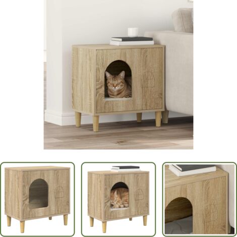 vidaXL Casa per gatti in legno -  Casa per Gatti Sonoma 51 x 30 x 52 cm Legno multistrato