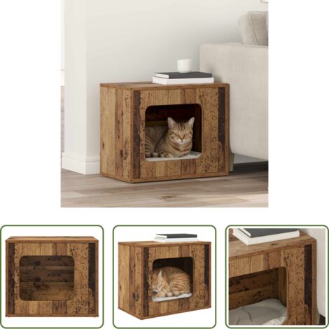 vidaXL Casa per gatti in legno multistrato -  Casa per Gatti Legno vecchio 51 x 30 x 42,5 cm