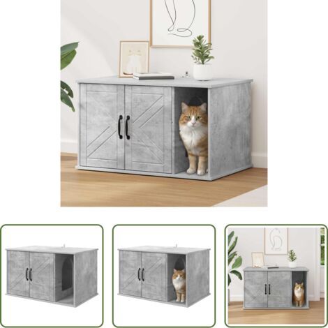 vidaXL Casa per gatti moderna -  Casa per Gatti Calcestruzzo 85 x 55 x 50 cm Legno multistrato