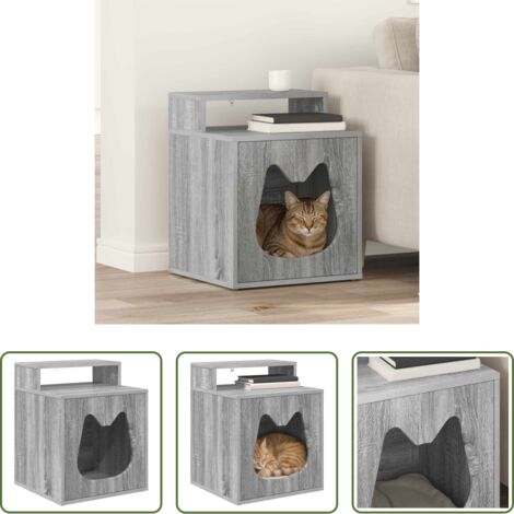 vidaXL Casa per gatti moderna -  Casa per Gatti Grigio Sonoma 42,5 x 40 x 53,5 cm