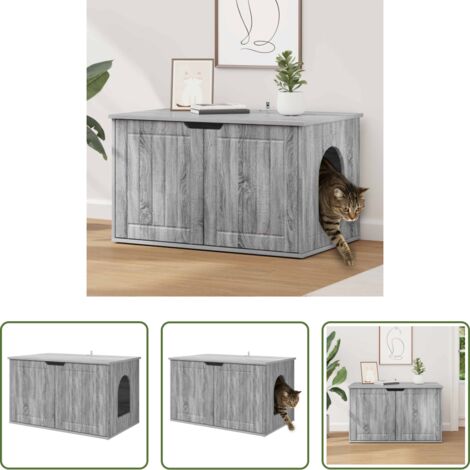vidaXL Casa per gatti moderna -  Casa per Gatti Grigio Sonoma 85 x 55 x 50,5 cm