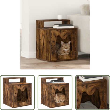 vidaXL Casa per gatti moderna -  Casa per Gatti Rovere fumé 42,5 x 40 x 53,5 cm
