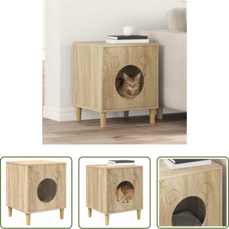 vidaXL Casa per gatti moderna -  Casa per Gatti Sonoma 42,5 x 40 x 53 cm Legno multistrato