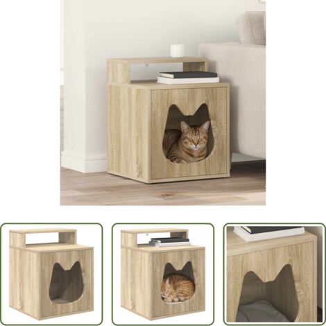 vidaXL Casa per gatti moderna -  Casa per Gatti Sonoma 42,5 x 40 x 53,5 cm Legno multistrato