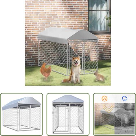 vidaXL Caseta con techo -  Perrera de exterior con techo 200x100x125 cm